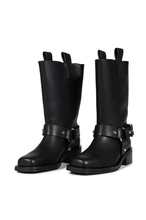 MID SHAFT BIKER BOOT / BLK