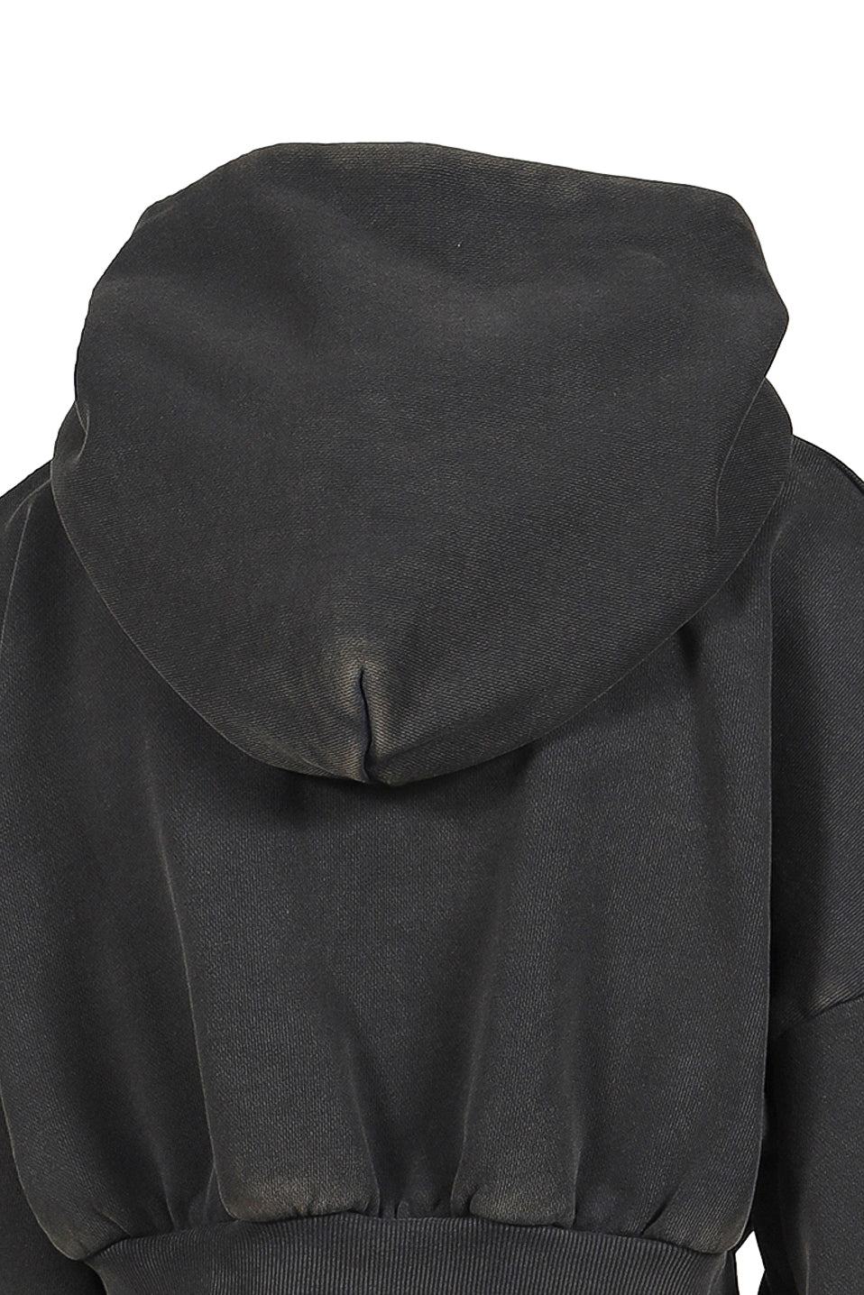 CROPPED HEAVY HOOD / WASHEDBLK