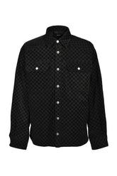 FAUX SUEDE NEW RICH SHIRT / BLK