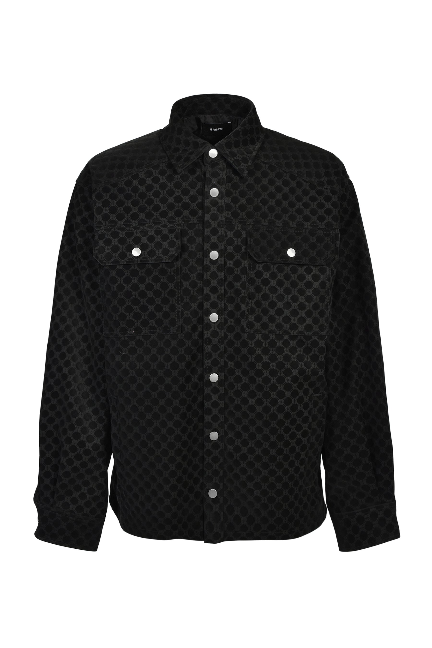FAUX SUEDE NEW RICH SHIRT / BLK
