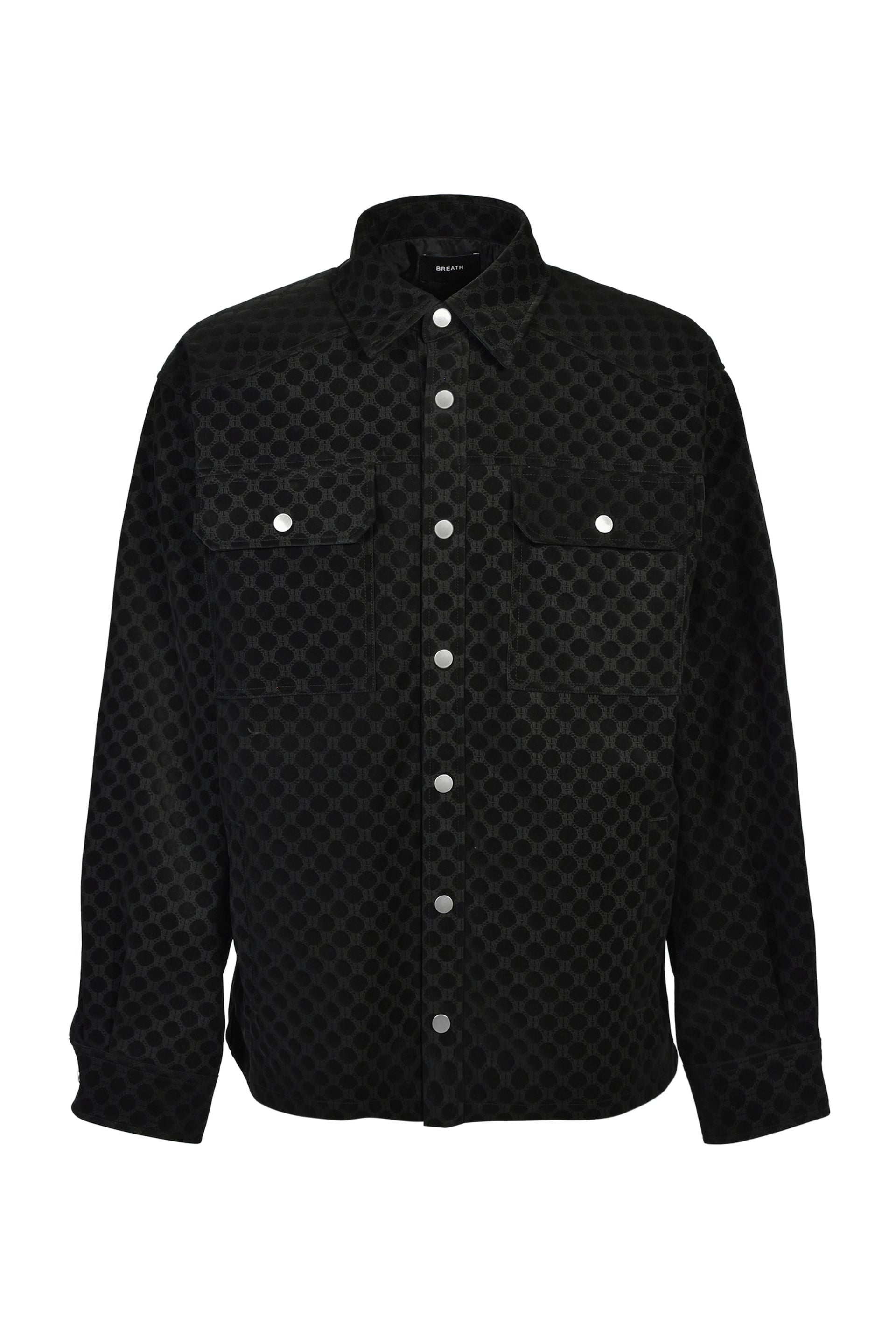 FAUX SUEDE NEW RICH SHIRT / BLK