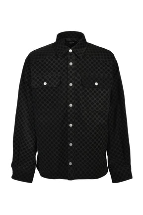 FAUX SUEDE NEW RICH SHIRT / BLK
