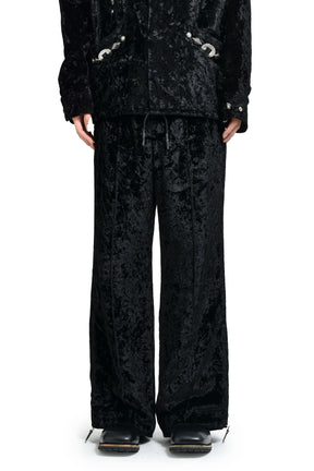 CRUSH VELVET PANTS / BLACK 