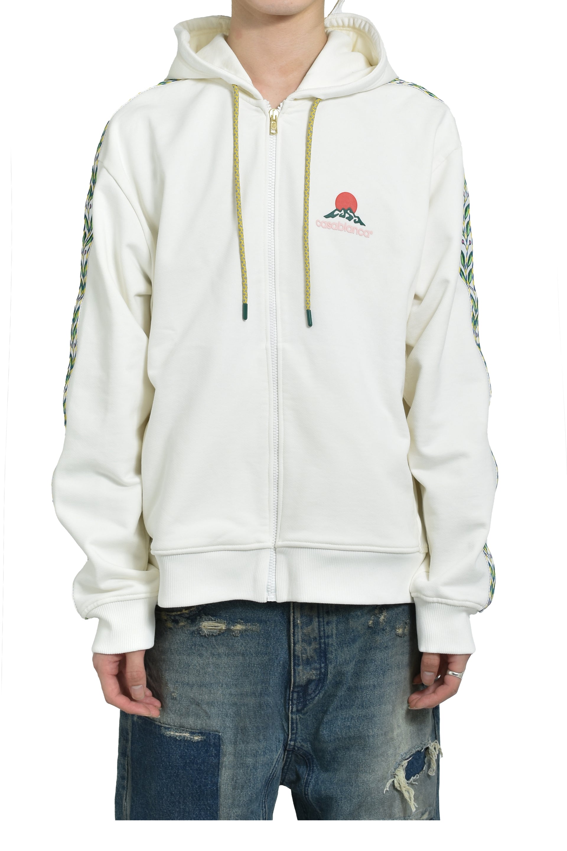 TECHNICAL POCKET & LAUREL TAPE ZIP HOODIE / CASABLANCA MONTAGNE
