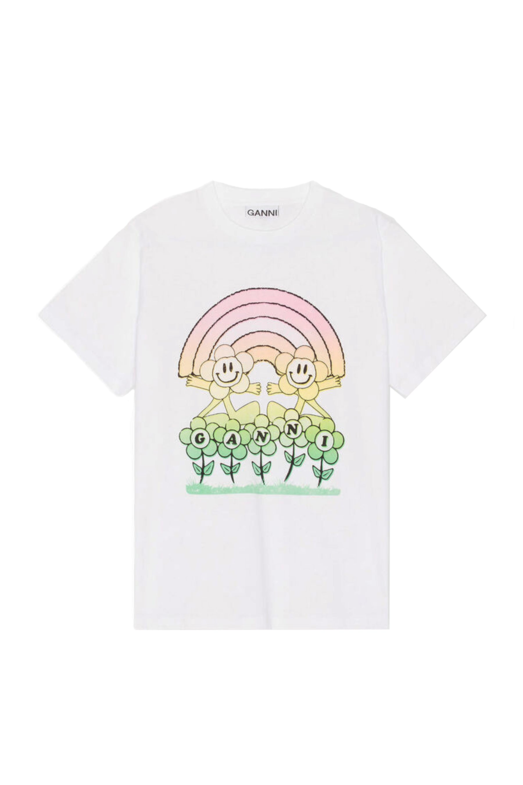 GANNI Basic Jersey Rainbow Relaxed Tシャツ-