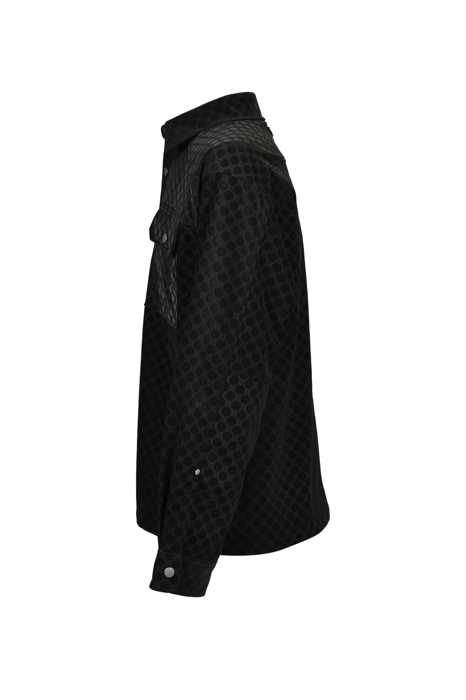 FAUX SUEDE NEW RICH SHIRT / BLK