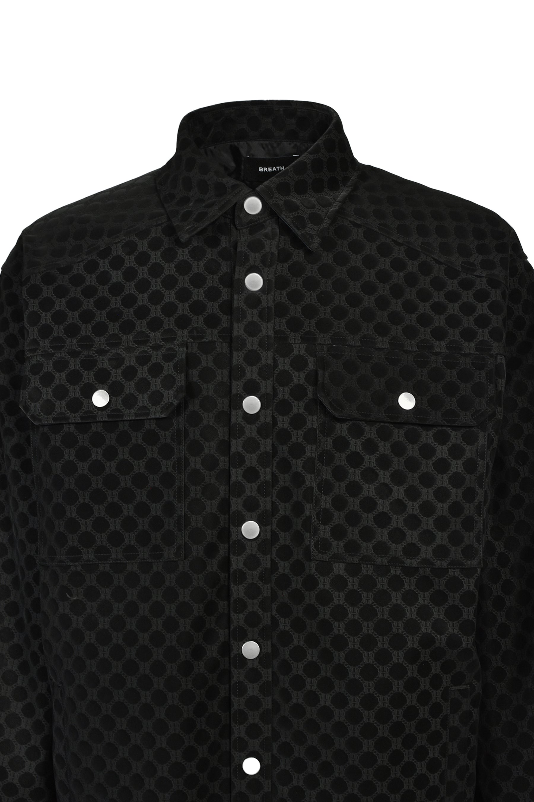 FAUX SUEDE NEW RICH SHIRT / BLK