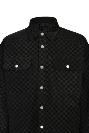 FAUX SUEDE NEW RICH SHIRT / BLK