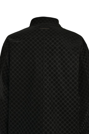 FAUX SUEDE NEW RICH SHIRT / BLK