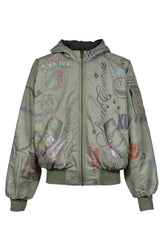 REVERSIBLE SKETCH BOMBER / GRN