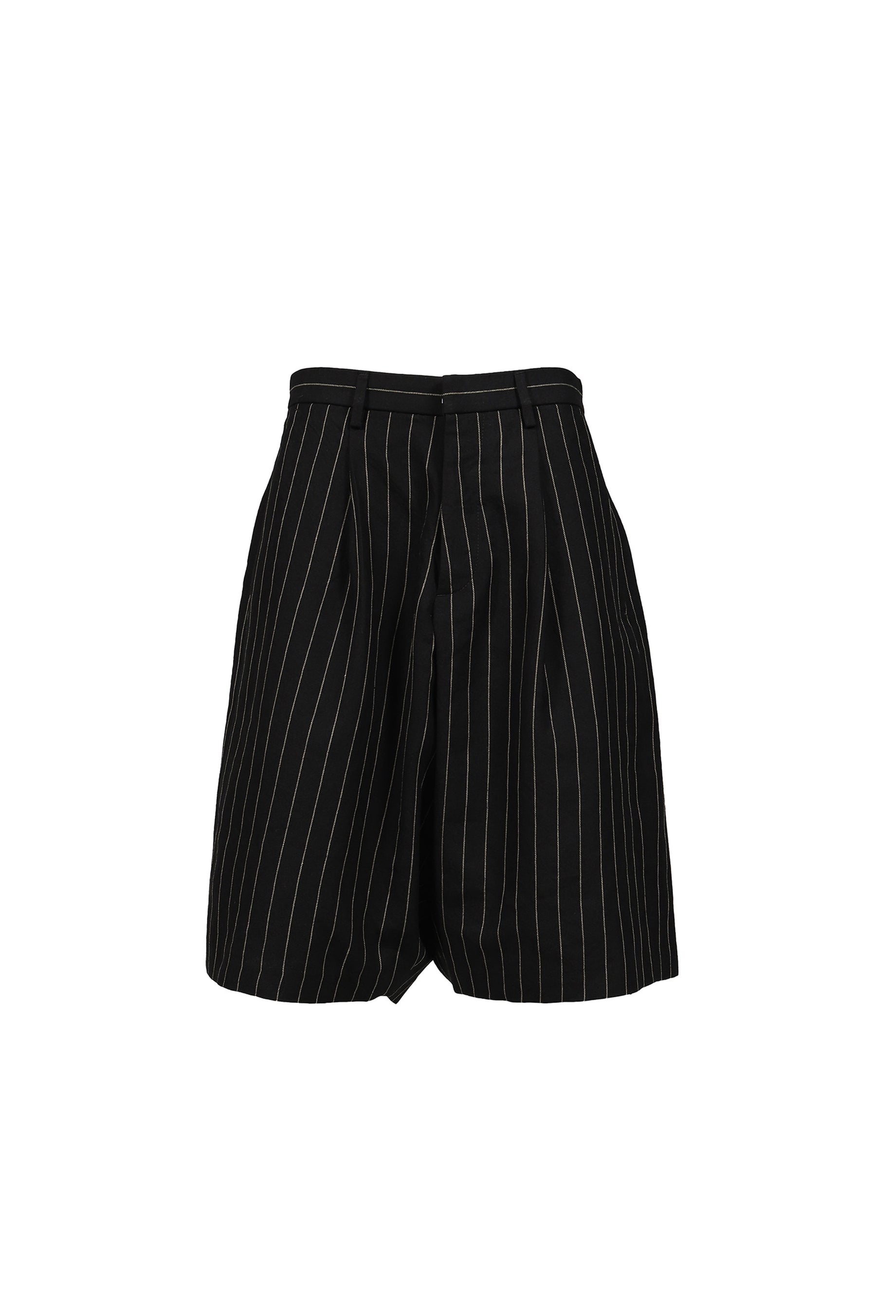 JUMBO TAILORED SHORT / BLK WHT PINSTRIPE