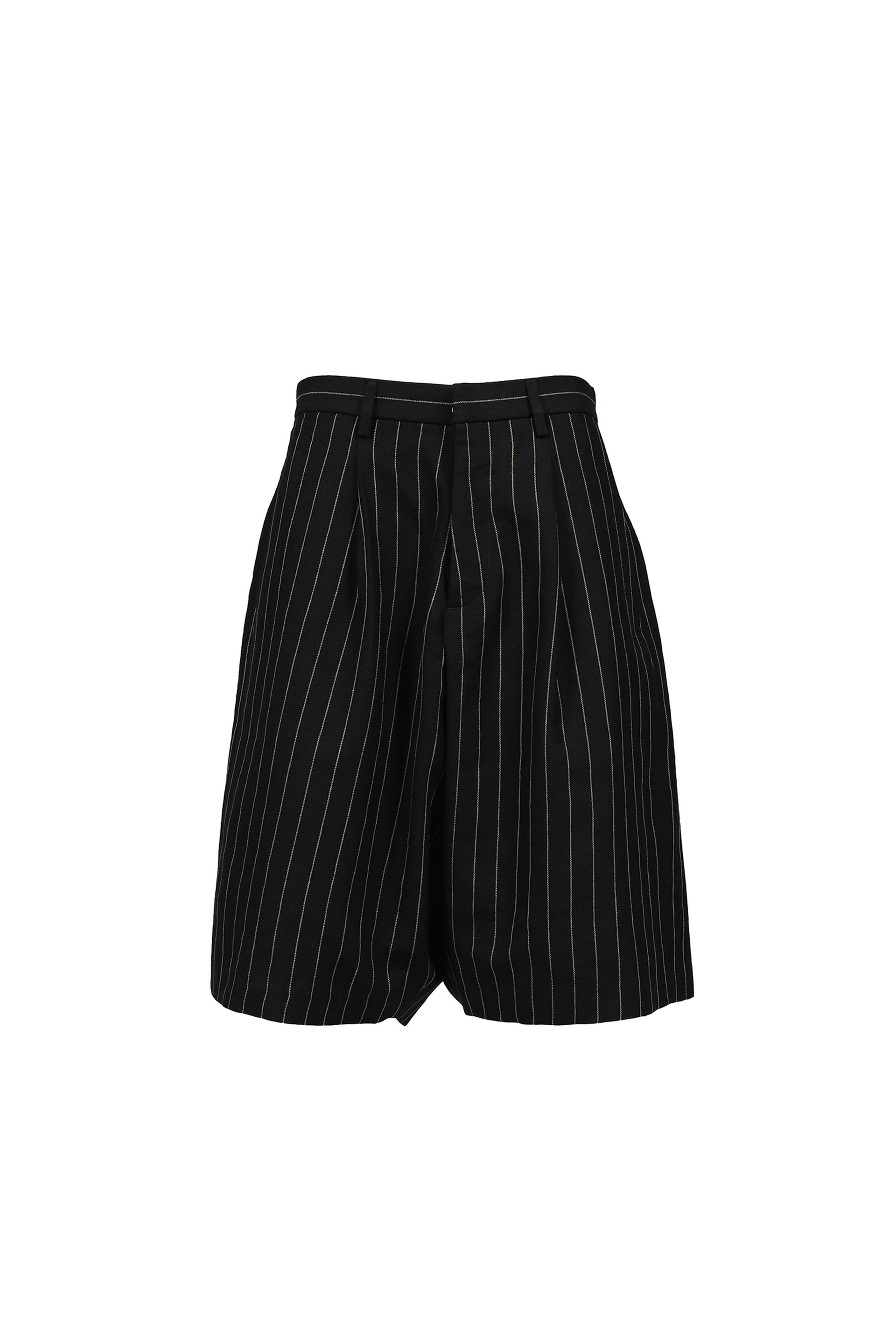 JUMBO TAILORED SHORT / BLK WHT PINSTRIPE