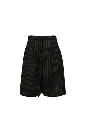 JUMBO TAILORED SHORT / BLK WHT PINSTRIPE