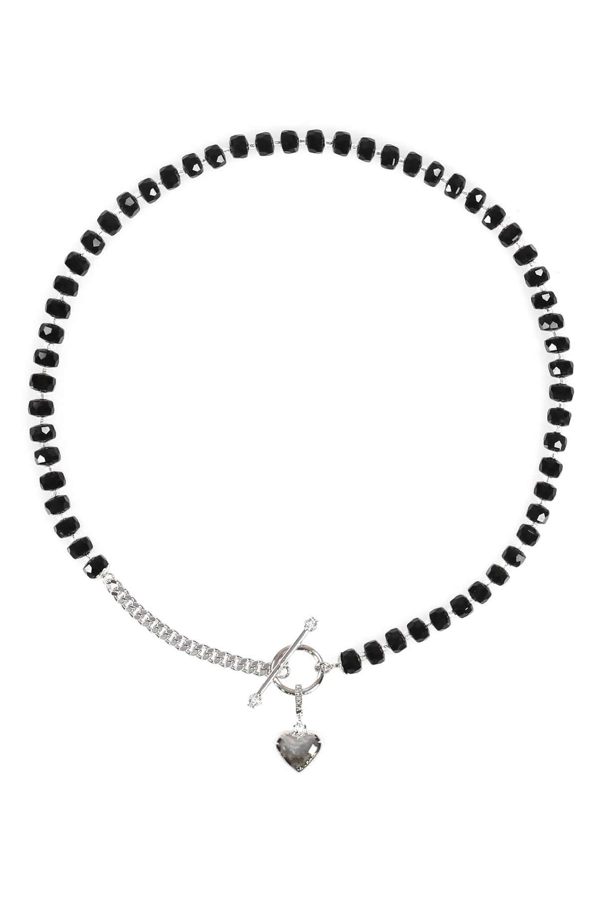 CRYSTAL CHAIN 001 / BLK SIL