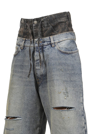 BIG DADDY DOUBLE SHORT / VTG WASHED BLU