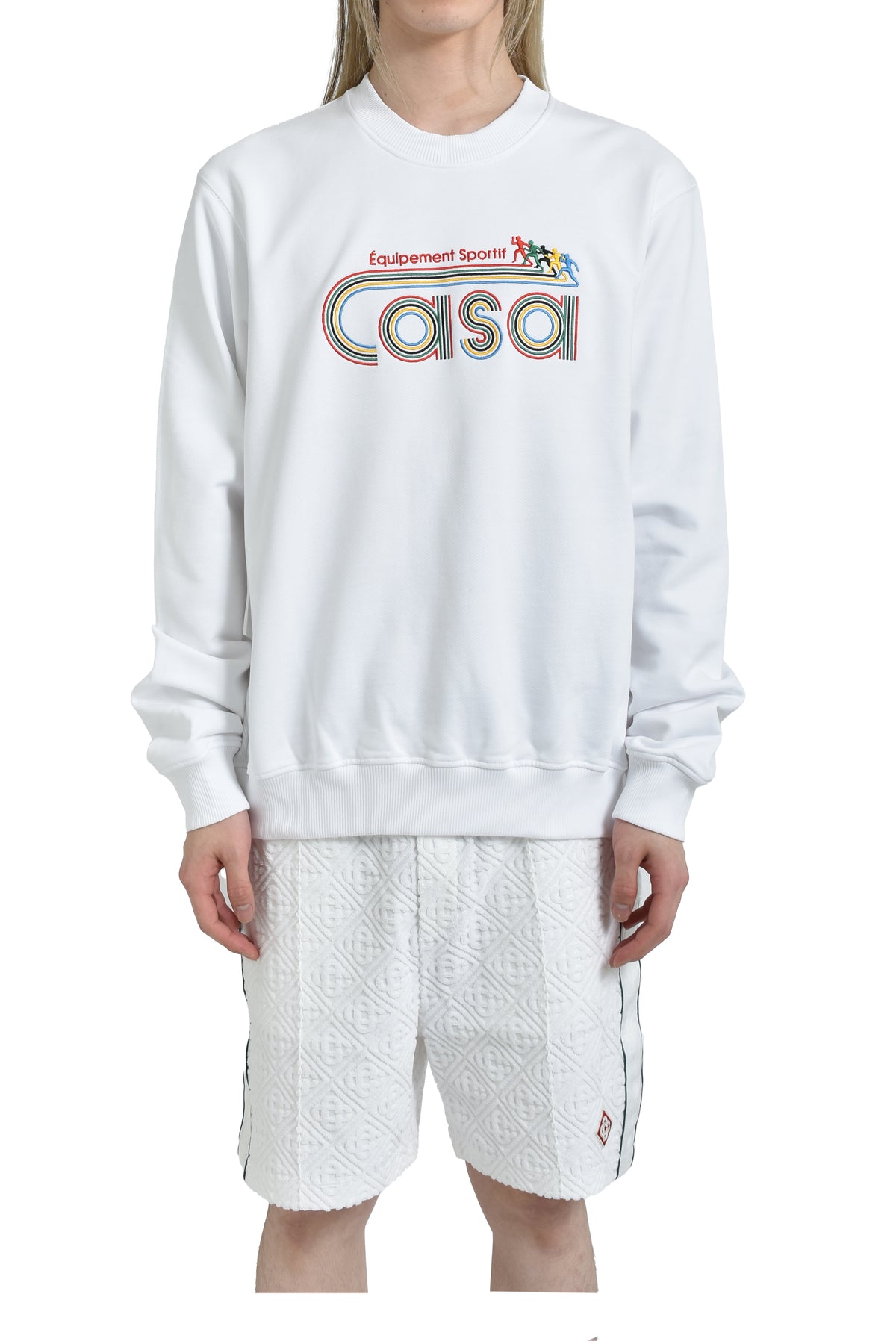 EQUIPEMENT SPORTIVE EMBROIDERED CLASSIC SWEATSHIRT / WHT