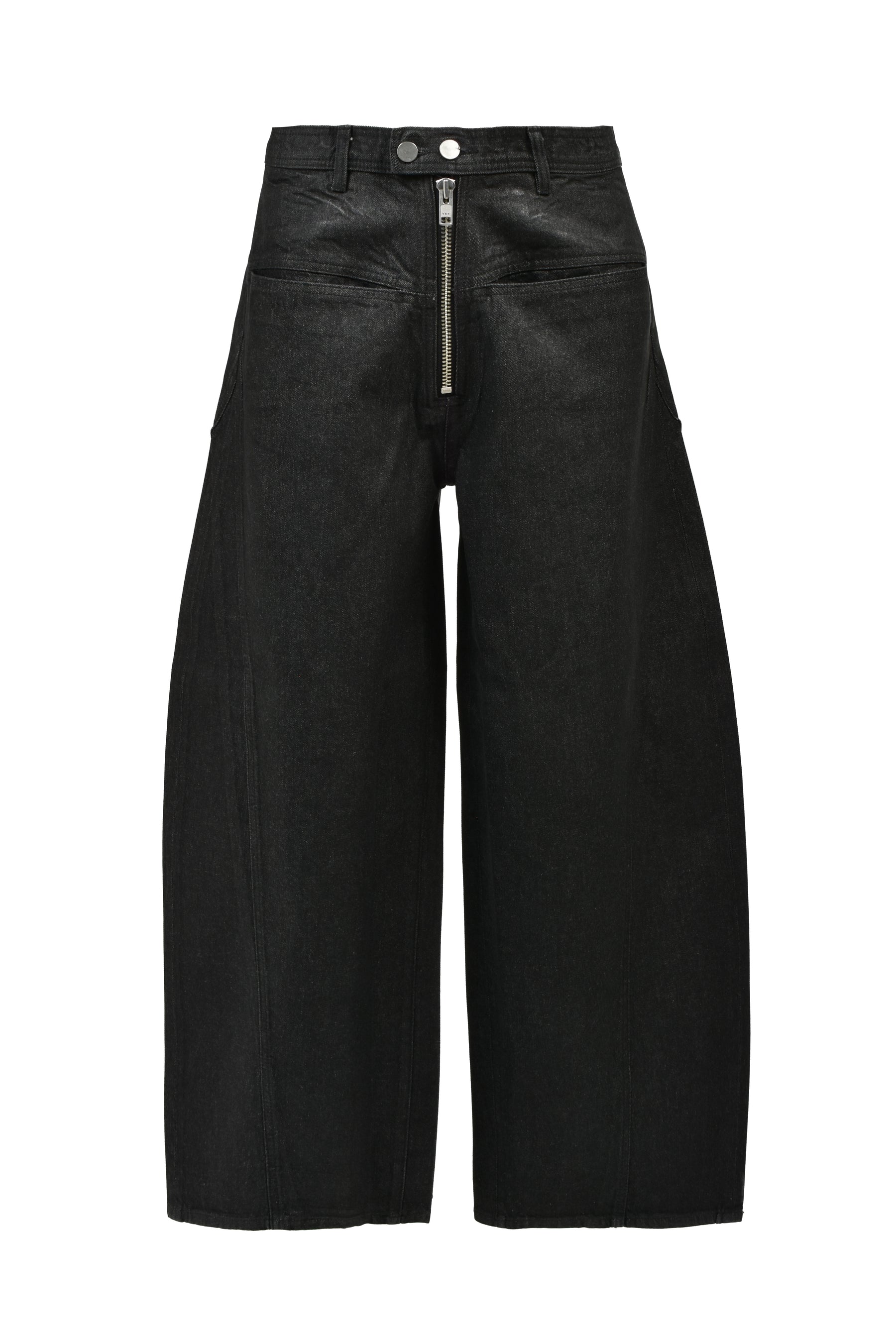 FRONT ZIP BAGGY / WAXED BLK