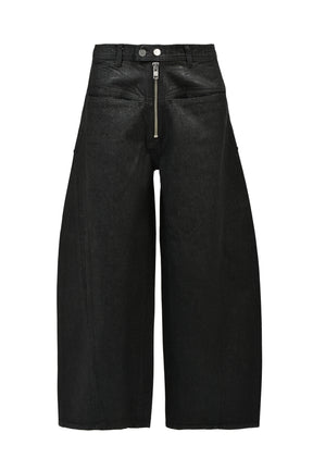 FRONT ZIP BAGGY / WAXED BLK