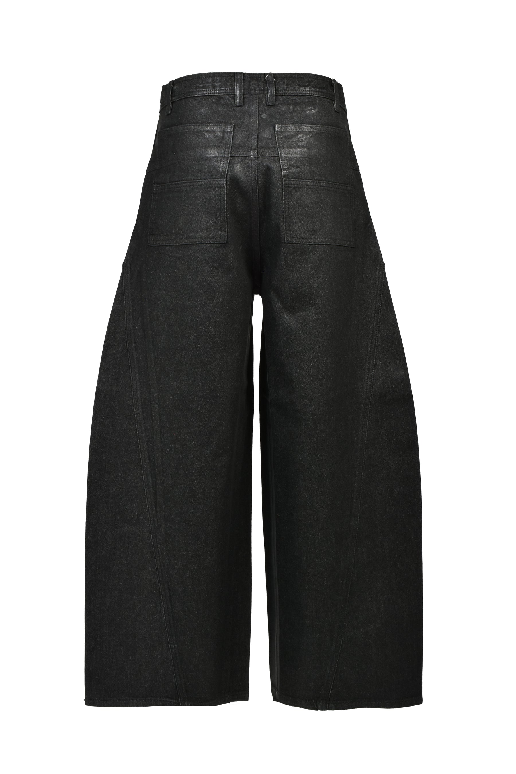 FRONT ZIP BAGGY / WAXED BLK
