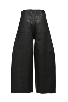FRONT ZIP BAGGY / WAXED BLK