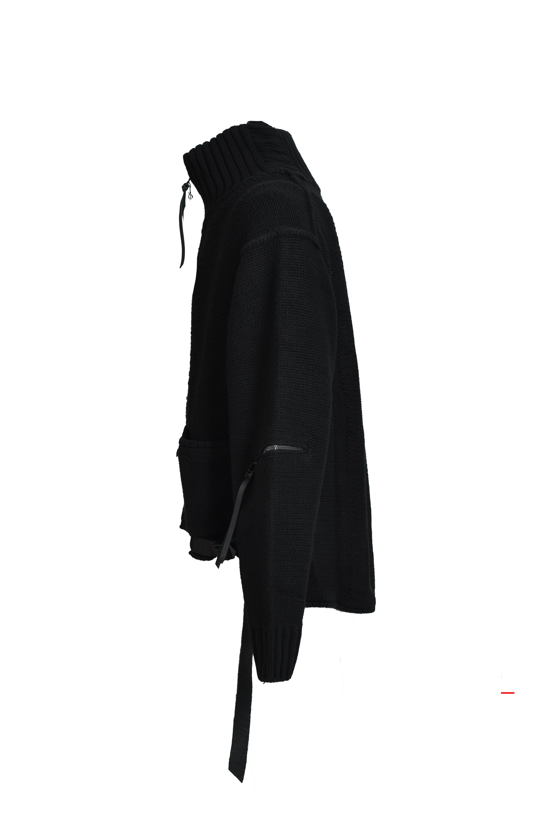 DAMAGE STRIPE KNIT CROPPED JACKET / BLK