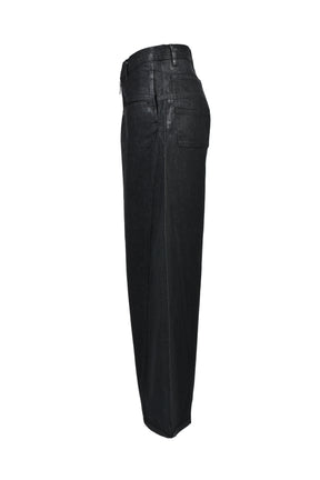FRONT ZIP BAGGY / WAXED BLK