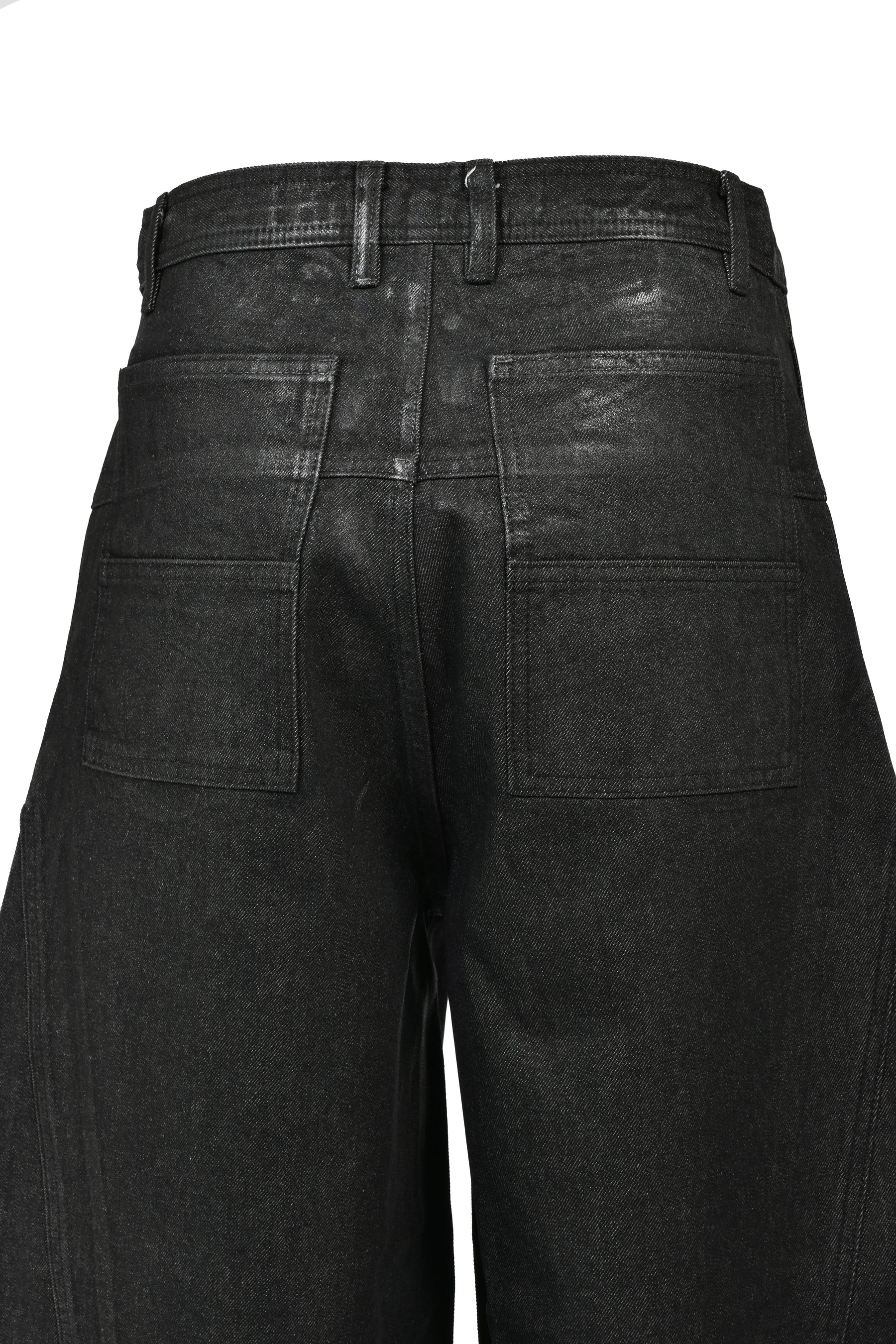 FRONT ZIP BAGGY / WAXED BLK