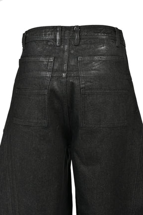FRONT ZIP BAGGY / WAXED BLK