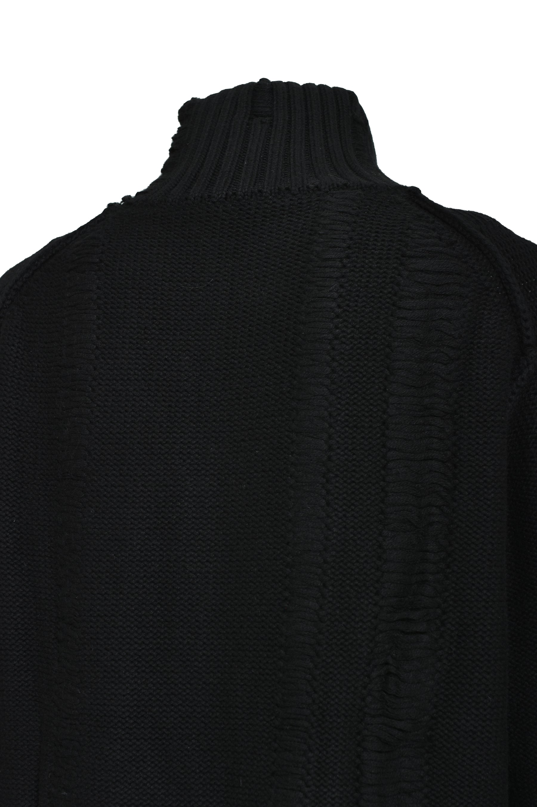 DAMAGE STRIPE KNIT CROPPED JACKET / BLK