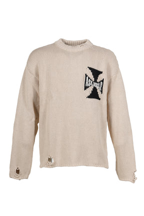 ASKYURSELF FW25 RIDER CROSS KNIT / ECRU - NUBIAN