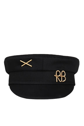 LOGO-EMBELLISHED BAKER BOY CAP / BLK