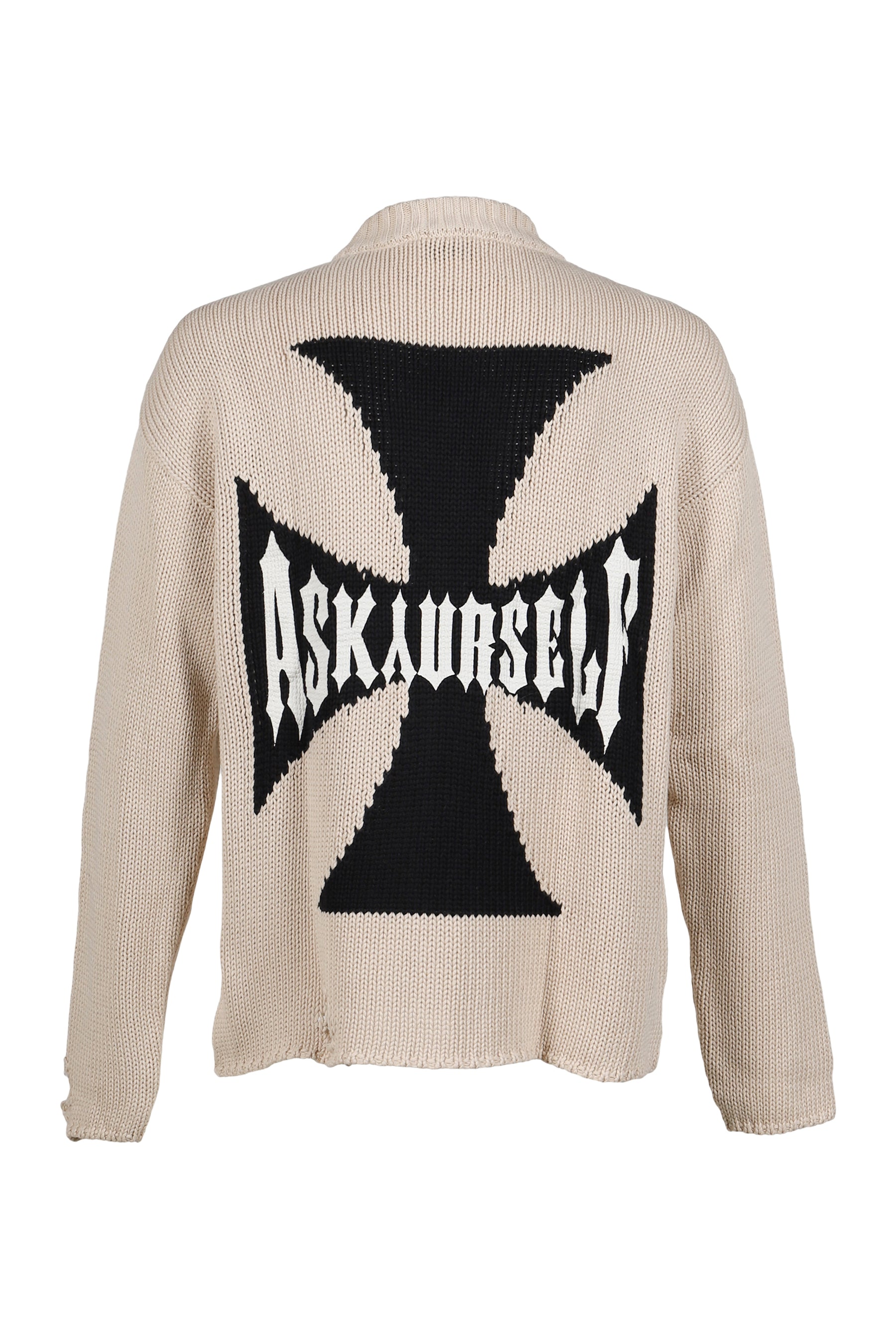 askページ！！！ ASKYURSELF FW25 RIDER CROSS KNIT / ECRU - NUBIAN