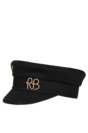 LOGO-EMBELLISHED BAKER BOY CAP / BLK
