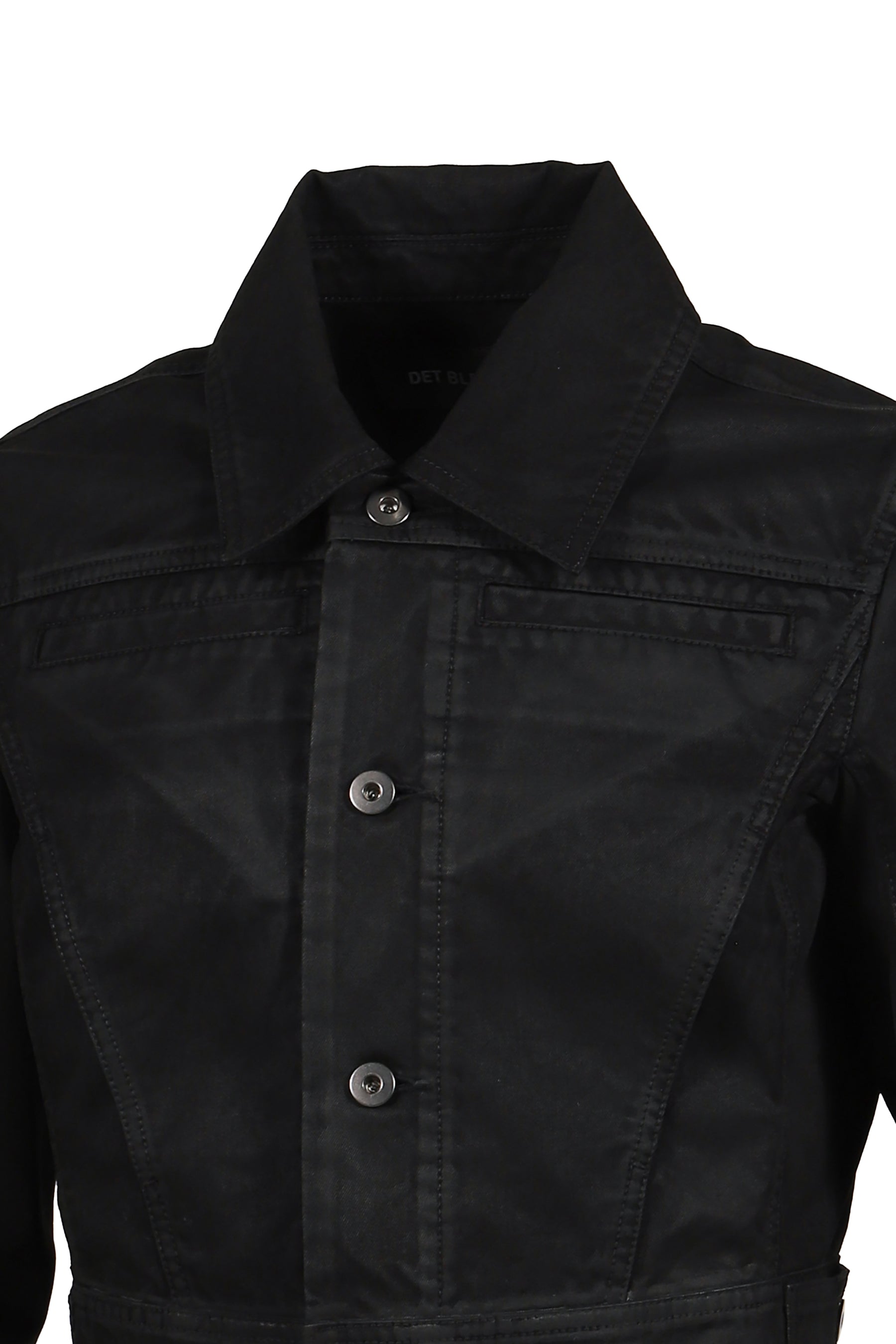 WAXED CROPPED DENIM JACKET / BLK