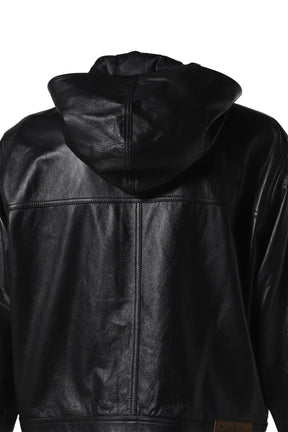 EILISH CARGO HOOD JACKET_LEATHER / BLK