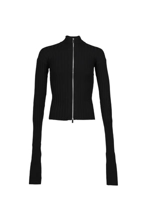 LAYERED DRIVERS RIB KNIT / BLK