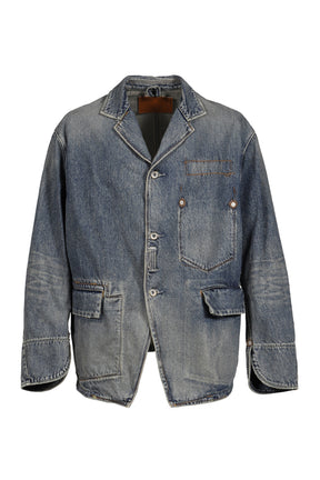 "RANDOM STICH" DRAPING TAILORED DENIM JACKET / IND