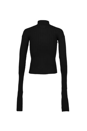 LAYERED DRIVERS RIB KNIT / BLK
