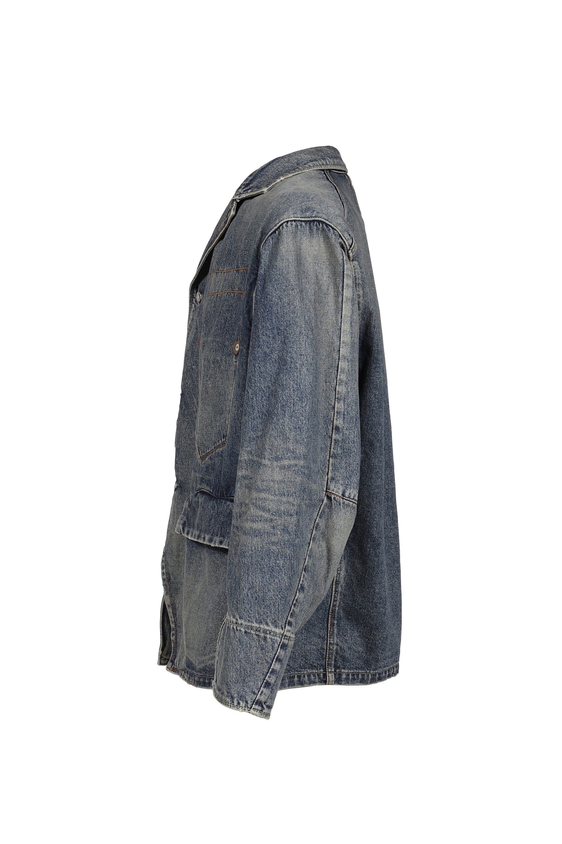 "RANDOM STICH" DRAPING TAILORED DENIM JACKET / IND