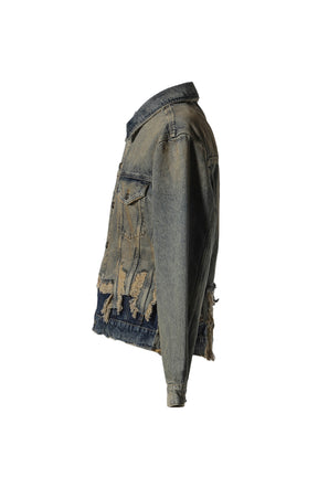 GUSA DISTRESSED DENIM JACKET / IND