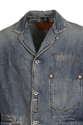 "RANDOM STICH" DRAPING TAILORED DENIM JACKET / IND