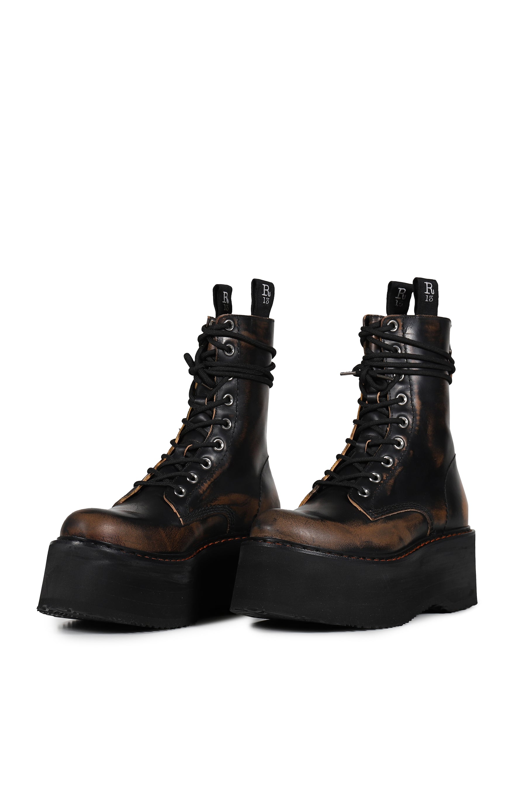 DOUBLE STACK LACE-UP BOOTS / REMOVE