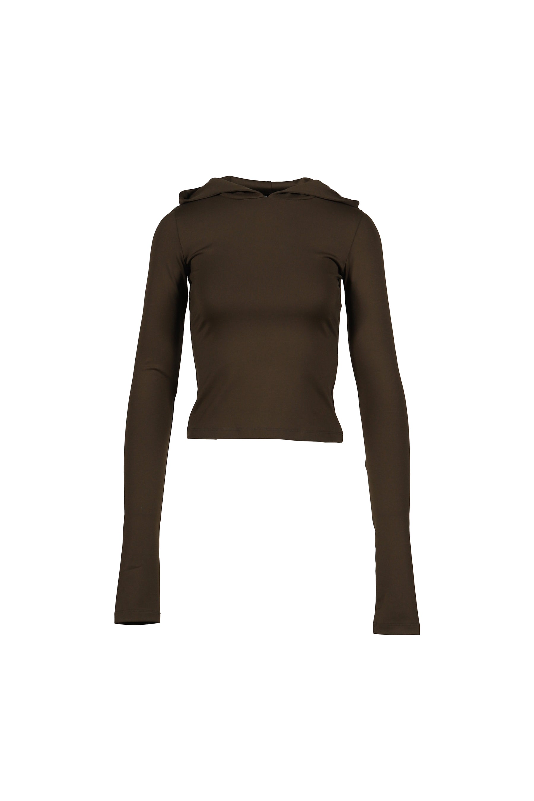 GATHERED HOODIE JERSEY TOP / KHA