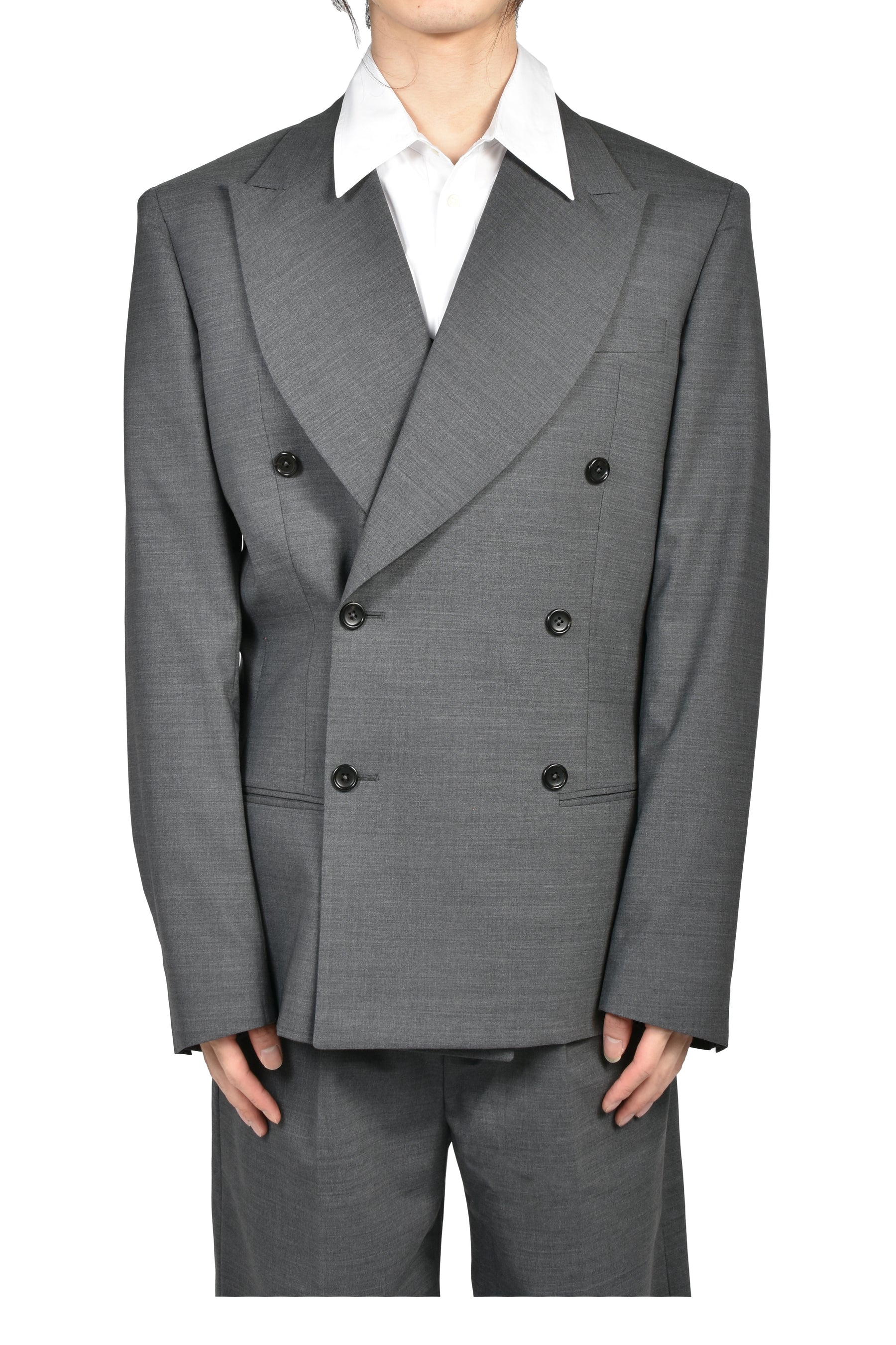 DOUBLE-BREASTED BLAZER / GRY