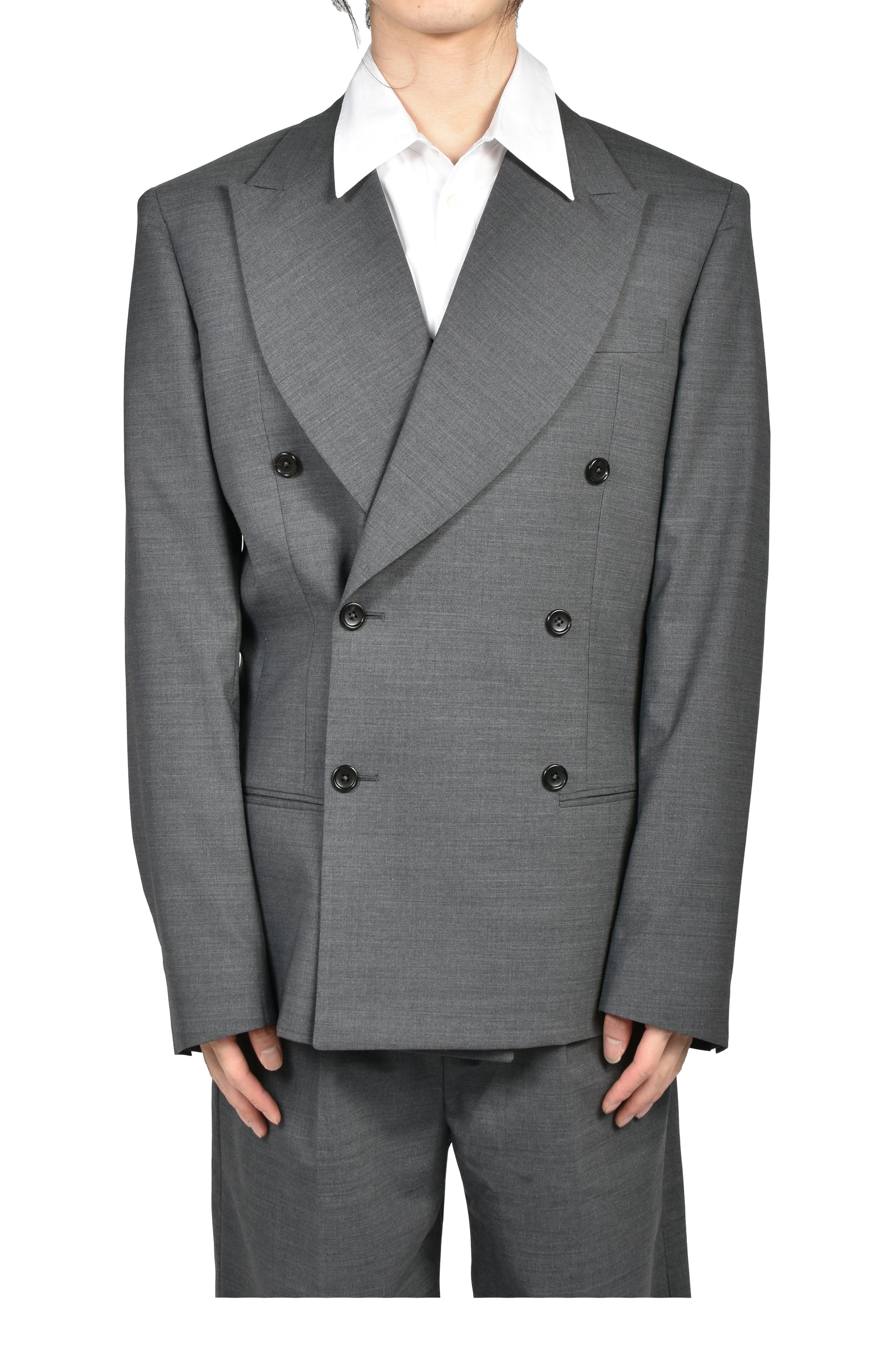 DOUBLE-BREASTED BLAZER / GRY