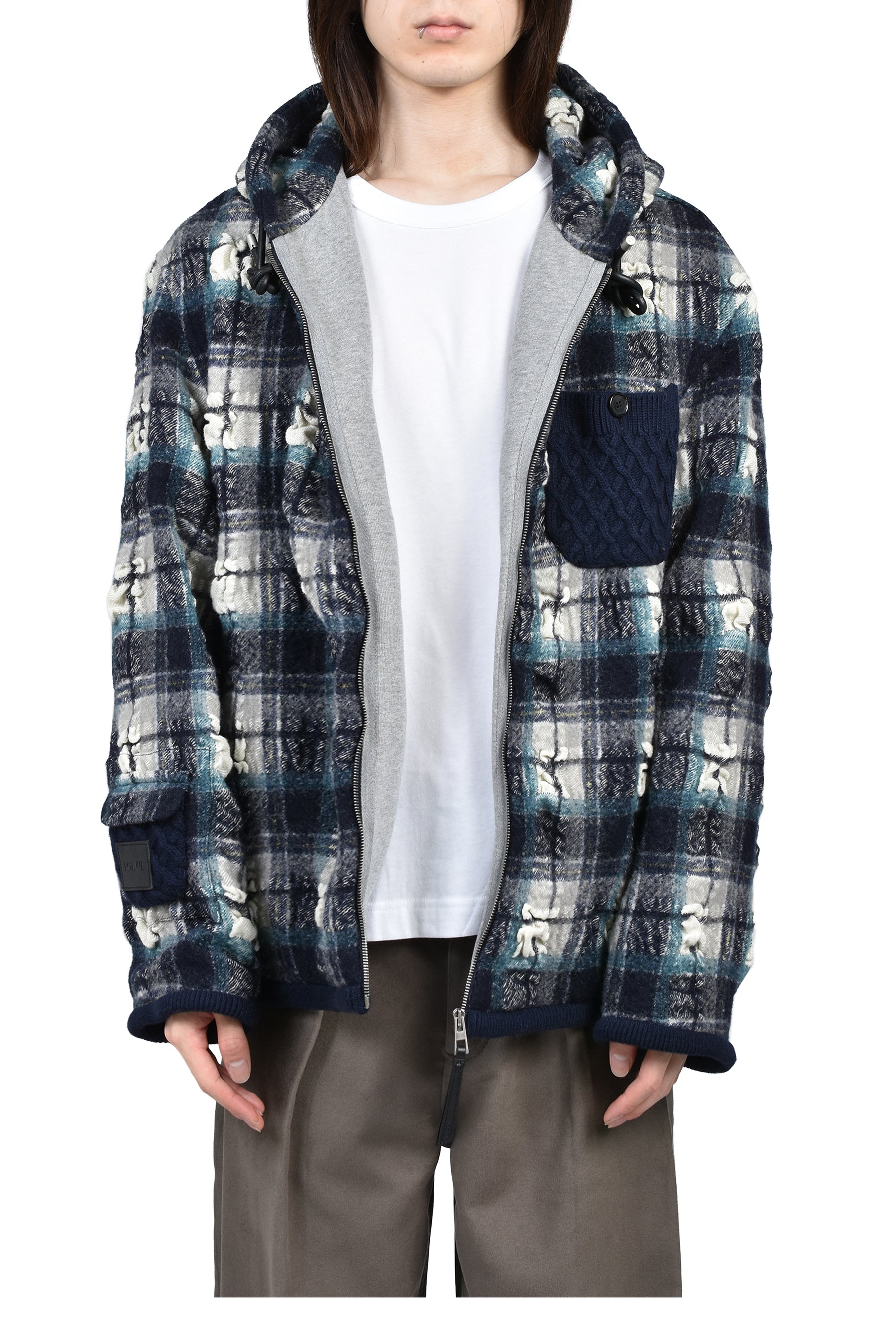 HOODED JACKET / NVY WHT