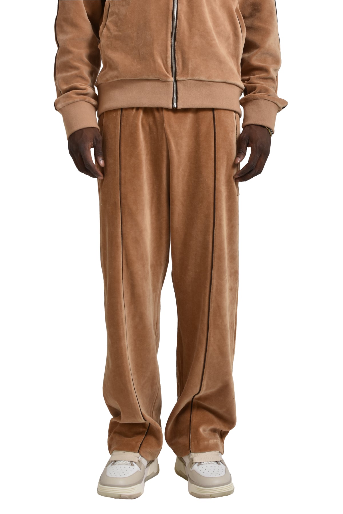 F+ VELOUR TRACK PANT / CAMEL