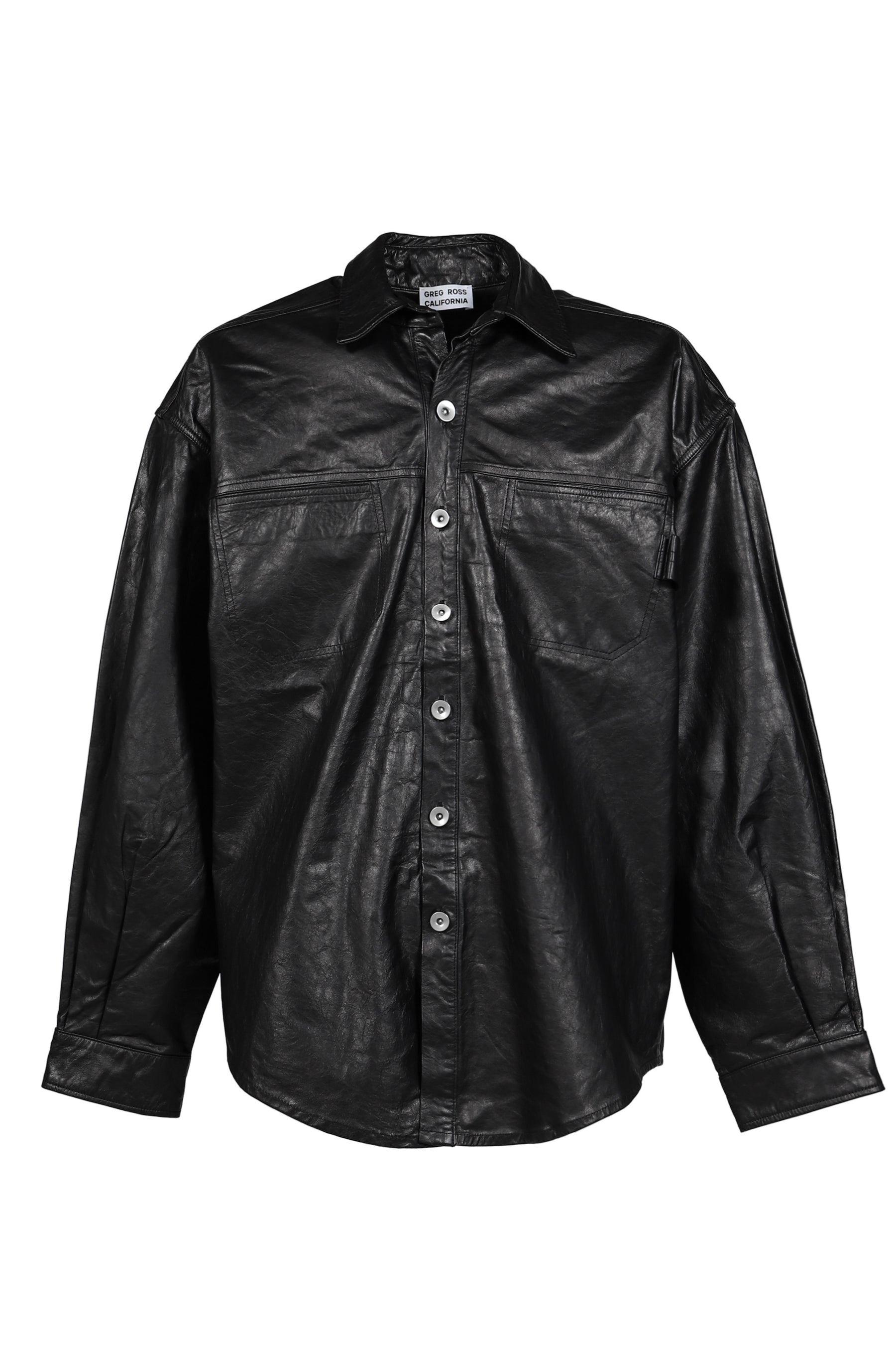 BIG LEATHER SHIRT / BLK