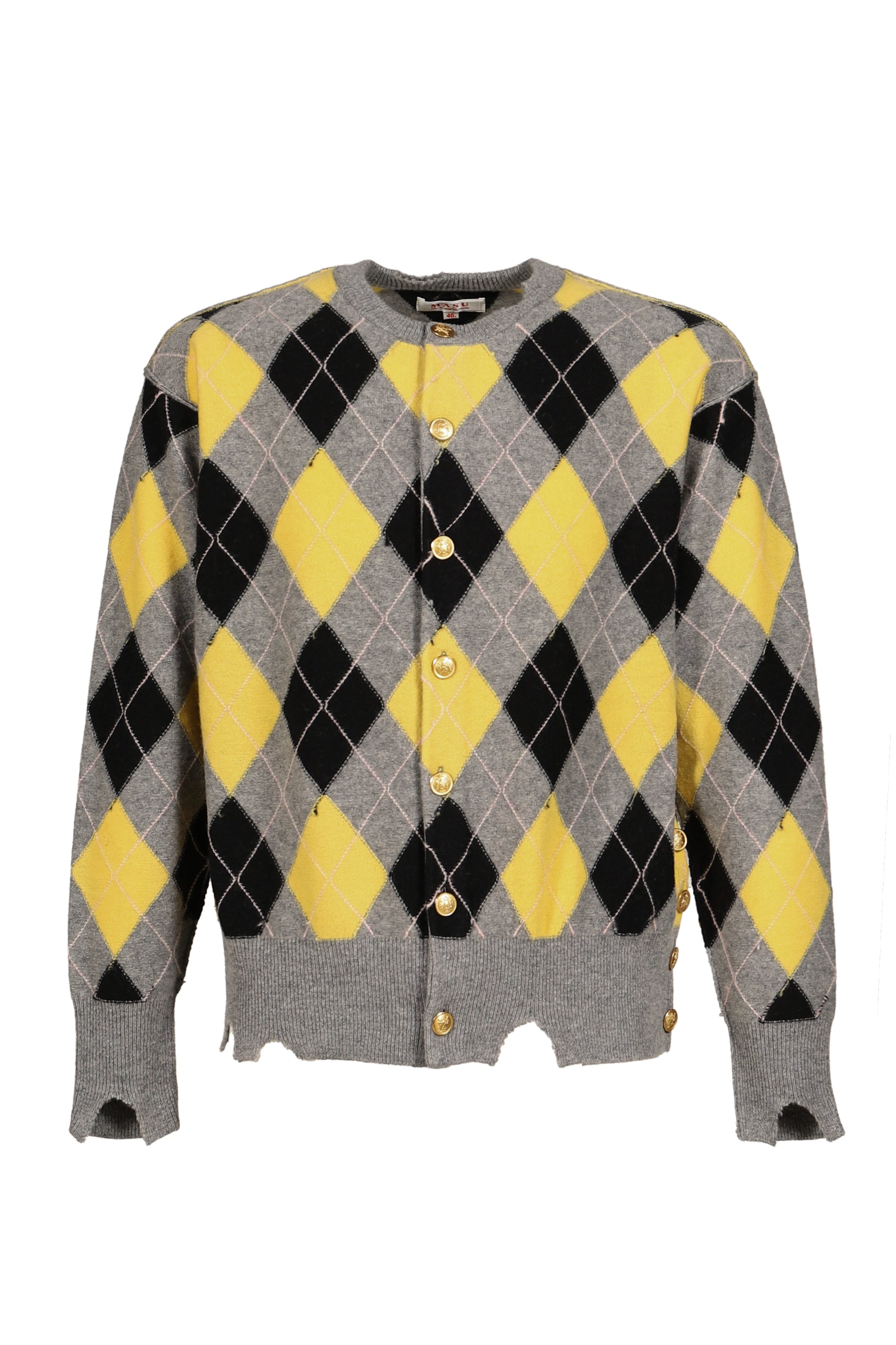 DIAMOND SCRAPED CARDIGAN / LEMON