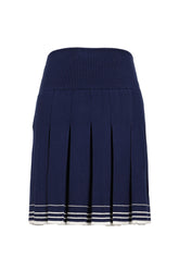 PLEATED KNIT SKIRT / NVY